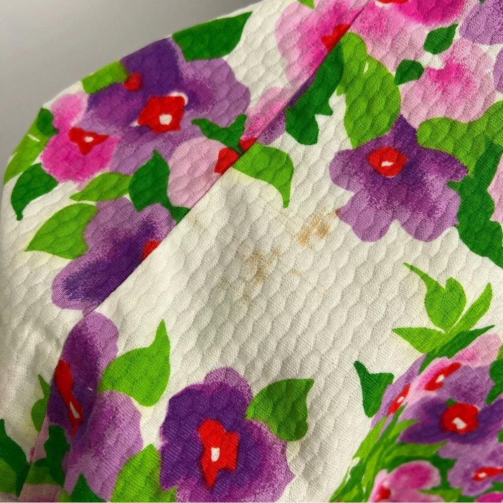 Malia Honolulu Vintage Maxi Dress Floral Vacation Tie Waist Zip Back - Picture 10 of 11